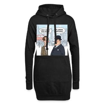 London Native Englishman Illustration - Hoodie-Kleid - Schwarz - Vorne