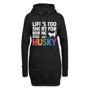 Lustiges Husky-Shirt für Hund - Hoodie-Kleid - Schwarz - Vorne