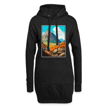 Dolomites, Italie, Montagne, Paysage, Illustration - Sweat-shirt à capuche long Femme - noir - Devant