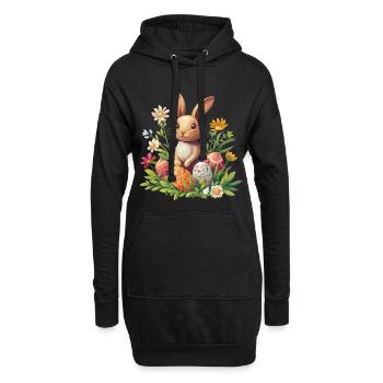 Osterhase - Hoodie-Kleid - Schwarz - Vorne