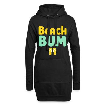Beach Bum Surfer Vibes - Hoodie-Kleid - Schwarz - Vorne