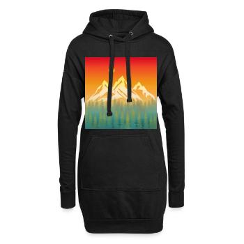 Montagne Nature Coucher de soleil - Sweat-shirt à capuche long Femme - noir - Devant