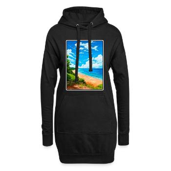 Lake Michigan USA Vintage-Reiseplakat Stadtlandschaft - Hoodie-Kleid - Schwarz - Vorne