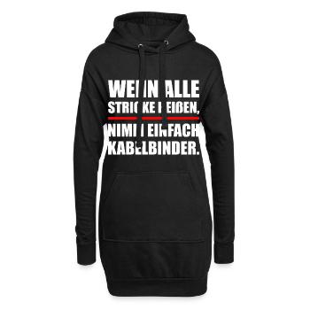 Lustige Handwerker Sprüche - Hoodie-Kleid - Schwarz - Vorne