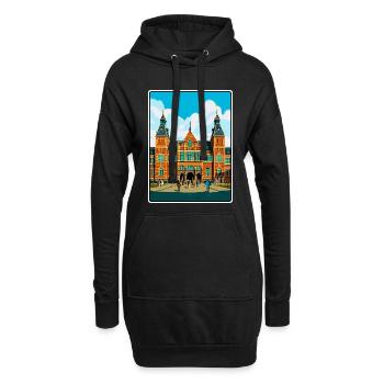 Rijksmuseum Niederlande Reiseplakat Cityscape - Hoodie-Kleid - Schwarz - Vorne