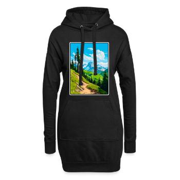 Piz Badile Schweiz Reiseplakat Cityscape WPA - Hoodie-Kleid - Schwarz - Vorne