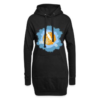 Lizard mit Inselmotiv und Textdesign - Hoodie-Kleid - Schwarz - Vorne