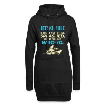 Jetski Humour Océan Vagues Splash Rider - Sweat-shirt à capuche long Femme - noir - Devant