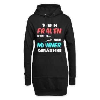 Männer und Frauen Sprüche - Hoodie-Kleid - Schwarz - Vorne