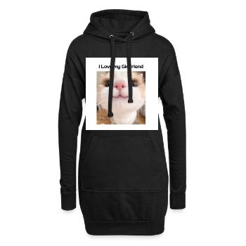Ich liebe meinen Girilfreund - Hoodie-Kleid - Schwarz - Vorne
