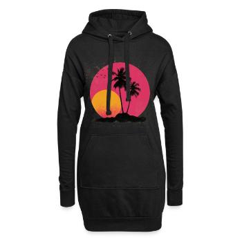 Lever du soleil - Sweat-shirt à capuche long Femme - noir - Devant