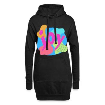 Lebendige Joy-Expression im Pop-Art-Stil - Hoodie-Kleid - Schwarz - Vorne
