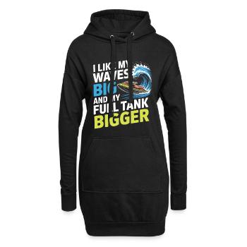Lustiges Jetski Big Waves Kraftstofftank Zitat - Hoodie-Kleid - Schwarz - Vorne