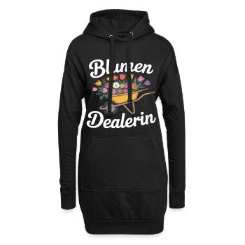 fleuriste - Sweat-shirt à capuche long Femme - noir - Devant
