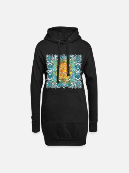 Celtic pattern with sun motifs - Hoodie Dress - black