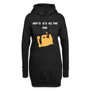 Kreatives Zitat über Nickerchen und Ruhe - Hoodie-Kleid - Schwarz - Vorne