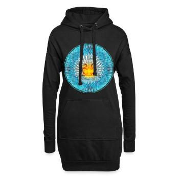 Heilige Flamme Mandala Design Ibiza - Hoodie-Kleid - Schwarz - Vorne