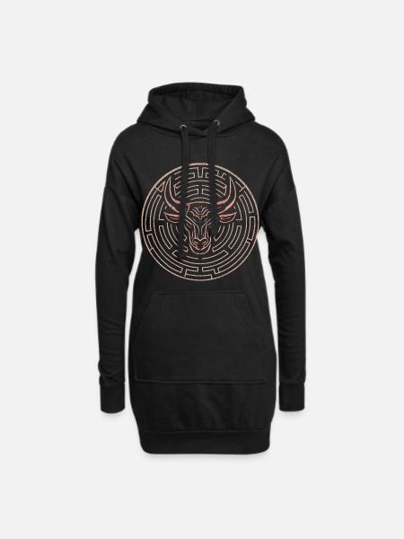 Labyrinth Minotaurus - Hoodie-Kleid - Schwarz