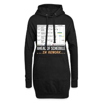 Dem Zeitplan voraus... In Überarbeitung (lustiges Gantt-Diagramm) - Hoodie-Kleid - Schwarz - Vorne