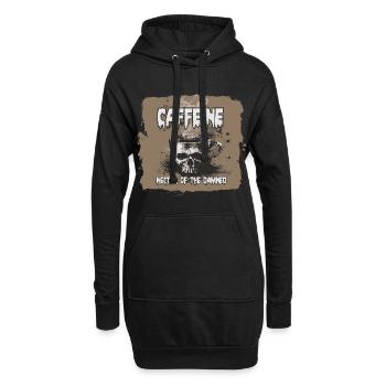 Kaffee, Nektar der Verdammten - Hoodie-Kleid - Schwarz - Vorne