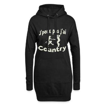 Ich kann nicht, ich habe Land - Hoodie-Kleid - Schwarz - Vorne