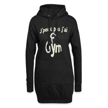 Ich kann nicht, ich habe ein Fitnessstudio - Hoodie-Kleid - Schwarz - Vorne