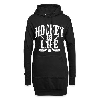 Hockey is Life - Eishockey Spruch - Hoodie-Kleid - Schwarz - Vorne