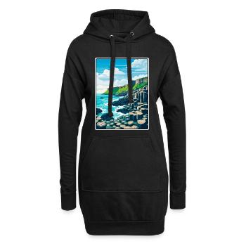 Giant's Causeway Nordirland Küstenbasalt - Hoodie-Kleid - Schwarz - Vorne