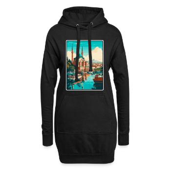 Istanbul Türkei Hafen Mosaik Reise Poster - Hoodie-Kleid - Schwarz - Vorne