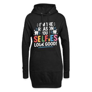 Je suis la raison pour laquelle vos selfies ont l’air bien dentaire - Sweat-shirt à capuche long Femme - noir - Devant