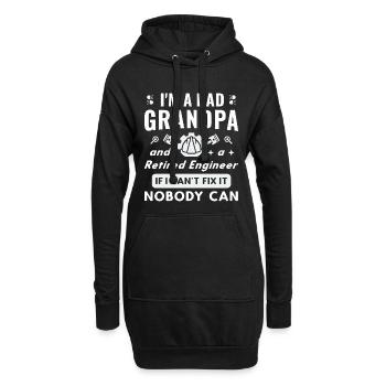 Vater, Opa & pensionierter Ingenieur Lustiges Fix-It-Zitat - Hoodie-Kleid - Schwarz - Vorne