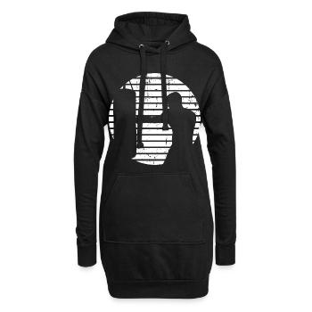 Boxer Skizze - Hoodie-Kleid - Schwarz - Vorne