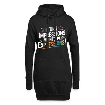 Art de la sculpture à la cire de laboratoire dentaire - Sweat-shirt à capuche long Femme - noir - Devant