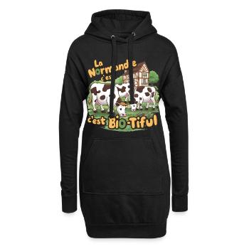 Normandie ist ein bio-tiful humorvolles Geschenk - Hoodie-Kleid - Schwarz - Vorne