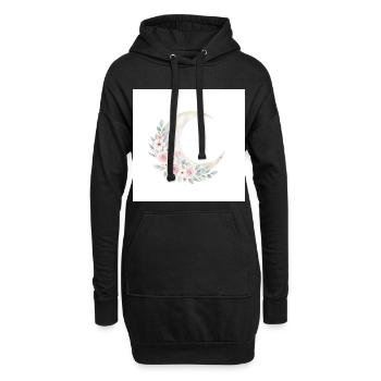 Mondblütenkranz - Hoodie-Kleid - Schwarz - Vorne