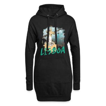 Christus, der König von Lissabon, aus der himmelblauen Schrift gesehen - Hoodie-Kleid - Schwarz - Vorne