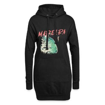 Schwarzer Strand Badegast Madeira Illustration - Hoodie-Kleid - Schwarz - Vorne
