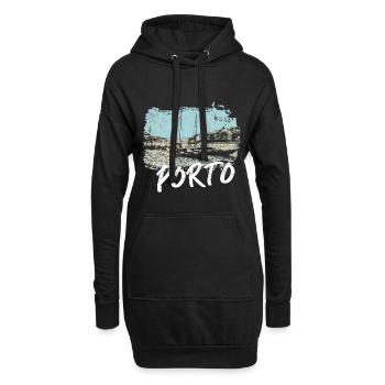 Porto Douro Boote Rabelo Illustration - Hoodie-Kleid - Schwarz - Vorne