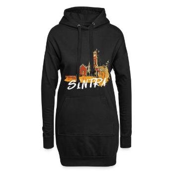 Pena Sintra Palast bunte Illustration - Hoodie-Kleid - Schwarz - Vorne