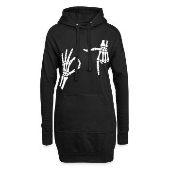 67 Sechs Sieben Meme Gen Alpha Skelett Halloween - Hoodie-Kleid - Schwarz - Vorne