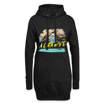 Klippen Algarve Illustration Portugal - Hoodie-Kleid - Schwarz - Vorne