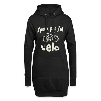 Ich kann kein Fahrrad haben - Hoodie-Kleid - Schwarz - Vorne