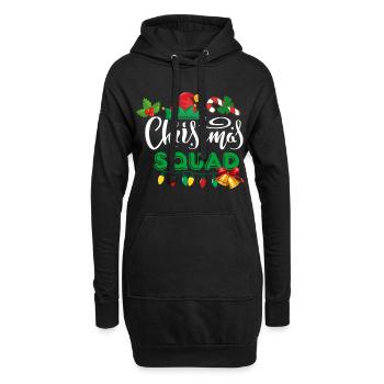 Weihnachts-Squad. Weihnachten heiraten - Hoodie-Kleid - Schwarz - Vorne