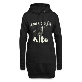 Ich kann nicht kiten - Hoodie-Kleid - Schwarz - Vorne