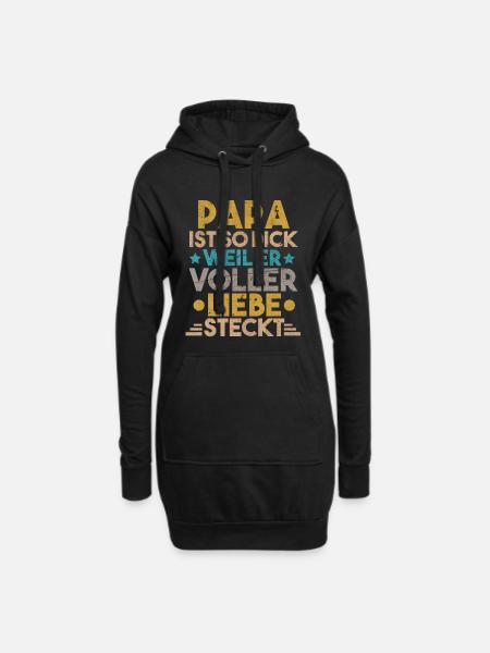 Papa - Hoodie-Kleid - Schwarz