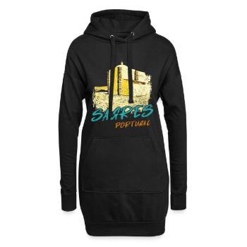 Sagres Algarve Kapelle Illustration - Hoodie-Kleid - Schwarz - Vorne