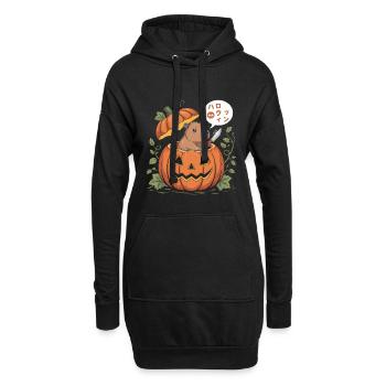 Capybara Pumpkin - T-shirt drôle d’Halloween - Sweat-shirt à capuche long Femme - noir - Devant