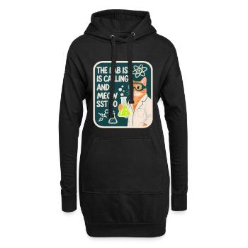 Le labo m’appelle et je miaou va science chat - Sweat-shirt à capuche long Femme - noir - Devant
