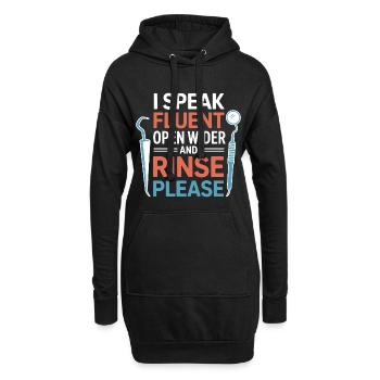 Für das Life Squad der Zahnpflegeklinik - Hoodie-Kleid - Schwarz - Vorne