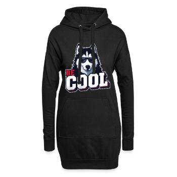 Be Cool - Husky de Sibérie - Sweat-shirt à capuche long Femme - noir - Devant